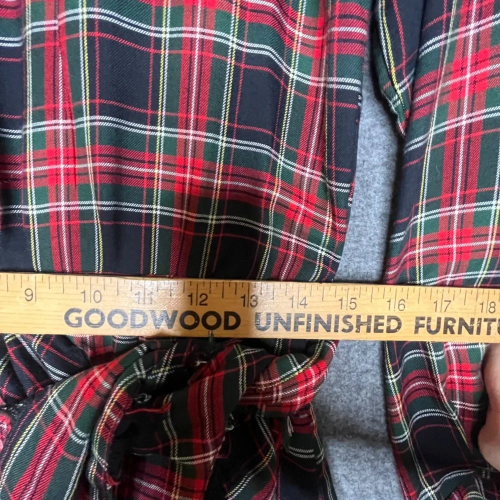 Talbots Vintage Tartan Plaid Wrap Shirt Dress Size 8 Holidays Academia Classic - Picture 10 of 16